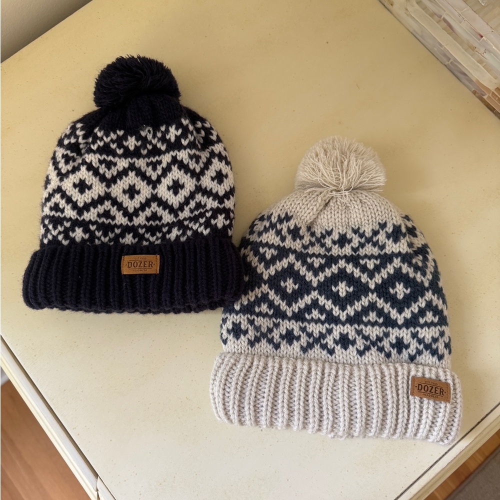 Kids Cozy Knit Beanies with Pom Pom